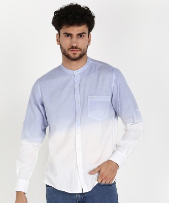Pepe Jeans Men Dyed Casual White Blue Shirt