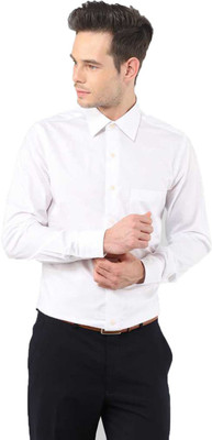 FUBAR Men Solid Formal White Shirt