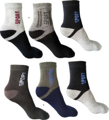 RAJAVI Men & Women Color Block Mid-Calf/Crew(Pack of 6)