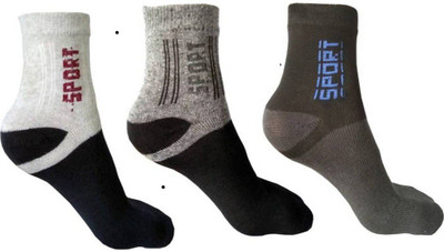 RAJAVI Men Color Block Ankle Length(Pack of 3)