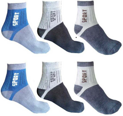 RAJAVI Men Color Block Ankle Length(Pack of 6)