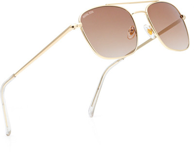 Royal Son Rectangular Sunglasses(Brown, Golden)