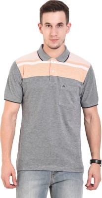 a Colorblock Men Polo Neck Pink T-Shirt