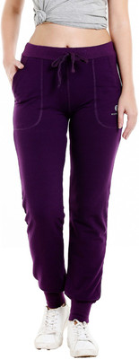 BODYACTIVE Solid Women Purple Track Pants