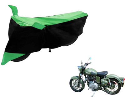 Flipkart SmartBuy Two Wheeler Cover for Royal Enfield(Battle, Black, Green)