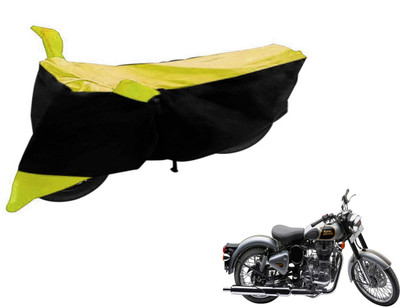 Flipkart SmartBuy Two Wheeler Cover for Royal Enfield(Classic 500, Black, Yellow)