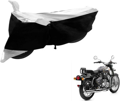 Flipkart SmartBuy Two Wheeler Cover for Royal Enfield(Bullet 500, Black, Silver)
