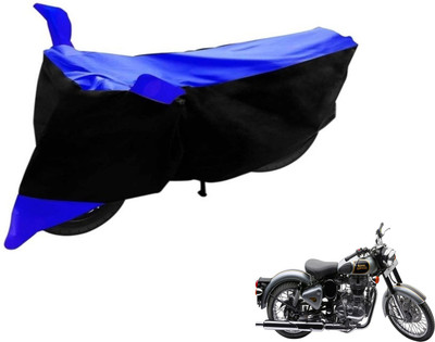 Flipkart SmartBuy Two Wheeler Cover for Royal Enfield(Classic 500, Black, Blue)