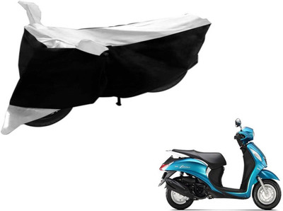 Flipkart SmartBuy Two Wheeler Cover for Yamaha(Fascino, Black, Silver)