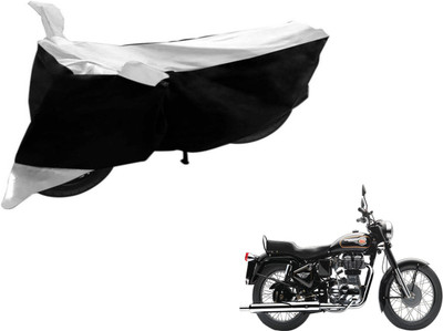 Flipkart SmartBuy Two Wheeler Cover for Royal Enfield(Bullet 350, Black, Silver)