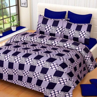 good luck textile 180 TC Microfiber Double Geometric Flat Bedsheet(Pack of 1, Multicolor)