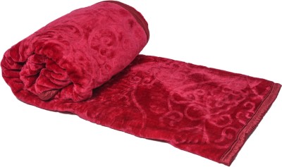 ANANYA Self Design Double Mink Blanket for  Heavy Winter(Poly Cotton, Maroon)
