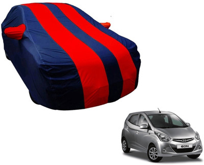 Amanzo Car Cover For Hyundai Eon (With Mirror Pockets)(Blue, Red)