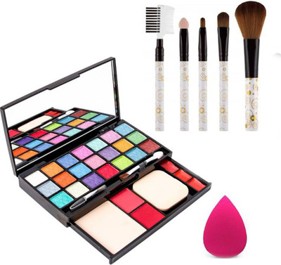 adbeni 21 Color Eyeshades Makeup Kit With Brushes, Puff GCI771(7 Items in the set)