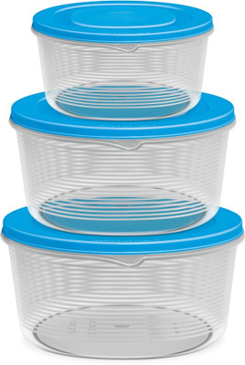 MILTON Plastic Grocery Container  - 1 L, 2 L, 3 L(Pack of 3, Multicolor)