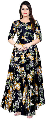 MUDRIKA Flared/A-line Gown(Multicolor)