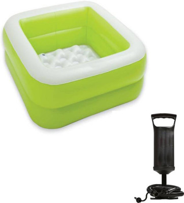 KIDSNATION GREEN COLOR INFLATABLE PLAY BOX BATH TUB POOL WITH PUMP Inflatable Swimming Pool(Multicolor)
