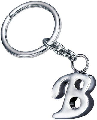 MISMIL Alphabet Letter B Metal Keychain Keyring Silver B Key Chain