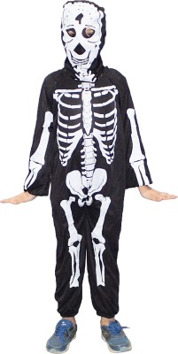 KAKU FANCY DRESSES Skeleton Costume,California Cosplay Halloween Costume -Black, 3-4 Years, For Boys & Girls Kids Costume Wear