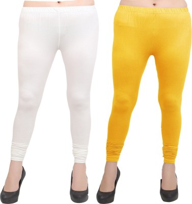 Khalifa Churidar  Western Wear Legging(White, Yellow, Solid)