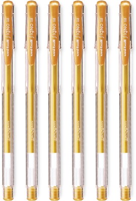 uni-ball Signo UM100 0.7mm Gold Gel Pen(Pack of 6, Gold)