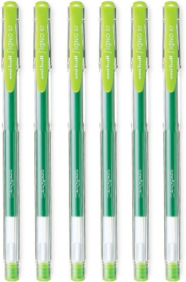 uni-ball Signo UM100 0.7mm Green Gel Pen(Pack of 6, Ink Color - Green)