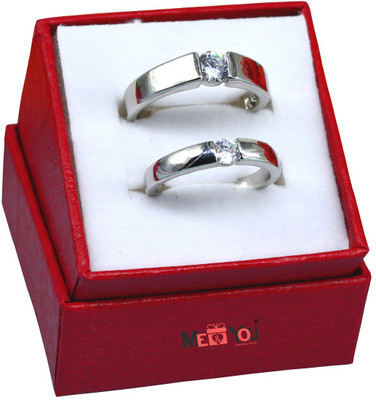 ME&YOU Love Couple Rings for Girls and Boys Valentine’s Day IZ19Ringcouple2-004 Stainless Steel Silver Plated Ring Set
