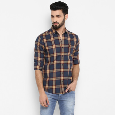 mufti-men-checkered-casual-blue-brown-beige-shirt