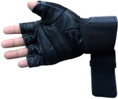 KSS GYM GLOVES, Gloves for gym, Leather Gym Gloves, Wrist Support CB-10 Gym & Fitness Gloves(Black)