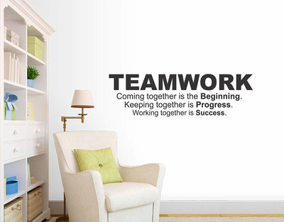 Asmi Collections 75 cm Teamwork Motivational Quotes for Office Self Adhesive Sticker(Pack of 1)