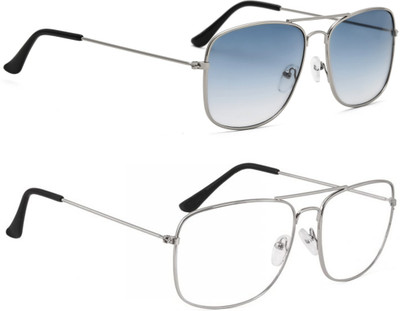 Phenomenal Aviator Sunglasses(Blue, Clear)