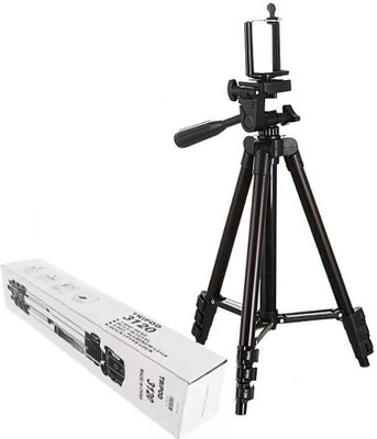 BUY SURETY Good Quality Tripod-3120 Portable Adjustable Aluminum lightweight compact stand With Three-Dimensional Head & Quick Release Plate Tripod professional tripod video Camera Tripod/phone tripod Mount For All Smartphone Tripod(Black, Supports Up to 1500 g)