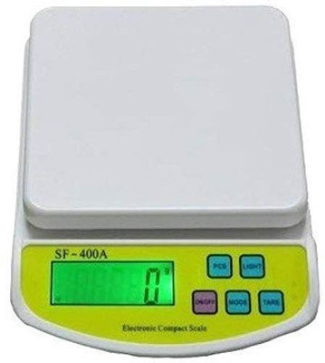 MOBONE ® Digital 10kg x 1g Kitchen Scale Balance Multi-purpose weight measuring machine SF 400A Weighing Scale(White)