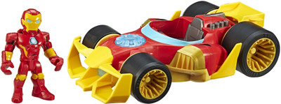 PLAYSKOOL Marvel Super Hero Adventures Iron Man Speedster, 5-Inch Figure and Vehicle Set(Multicolor)