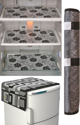 YELLOW WEAVES Fridge Mat(Width: 28 cm, Black)