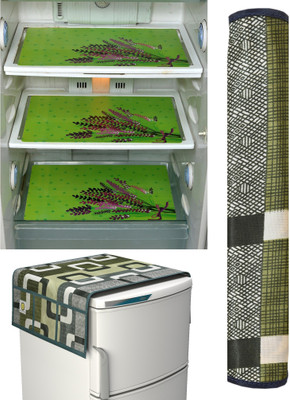 YELLOW WEAVES Fridge Mat(Width: 28 cm, Olive Green)