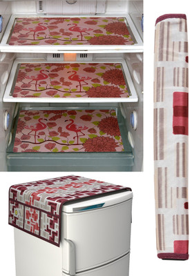 YELLOW WEAVES Refrigerator  Cover(Width: 28 cm, Multi)