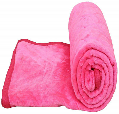 Talwar Home Decor Floral Single Mink Blanket(Polyester, Pink)
