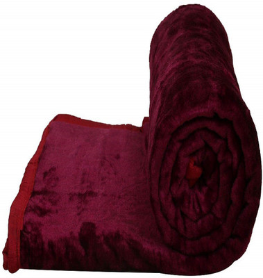 Talwar Home Decor Floral Single Mink Blanket(Polyester, Wine)