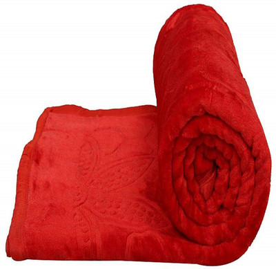 Talwar Home Decor Floral Double Mink Blanket(Polyester, Red)