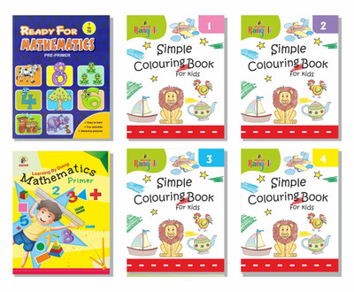 Maths Counting Addition Subtraction Multiplication counting 1 to 50 Colouring Books set for kids 2 - 6 years of age set of 6 books(English, Paperback, Mayur Publications)