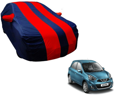 Amanzo Car Cover For Nissan Micra (With Mirror Pockets)(Blue, Red)
