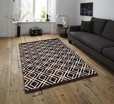 Flipkart SmartBuy Brown Chenille Carpet(4 ft,  X 7 ft, Rectangle)