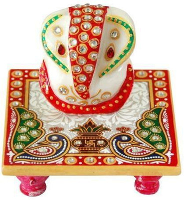 Fashion Bizz Chowki Ganesha Set Of 5 Pcs Combo Marble All Purpose Chowki(Multicolor, Pack of 5)