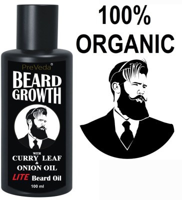 PreVeda Best Beard Growth LITE Hair Oil with Onion & Curry leaf oil Hair Oil(100 ml)