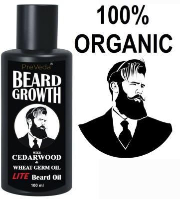 PreVeda Best Beard Growth LITE Hair Oil with Cedar wood & Wheat germ oil Hair Oil(100 ml)