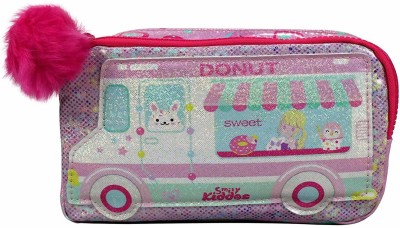 smily kiddos Fancy Donut Pencil Case (Teddy Theme) Teddy theme Art Polyester Pencil Box(Set of 1, Pink)