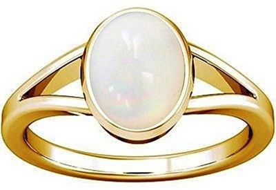 Divya Shakti 7.25- 7.50 Ratti White Opal stone Panchdhatu Ring Stone Opal Ring