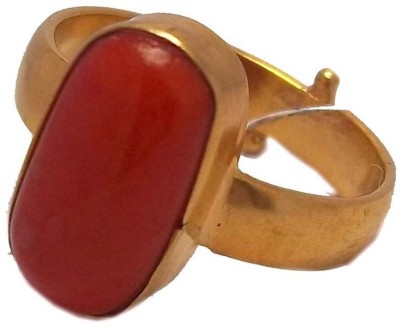 CEYLONMINE Stone Coral Gold Plated Ring