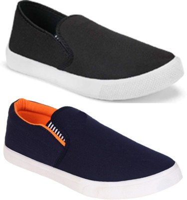 World Wear Footwear Combo Pack of 2 Casual Loafer Sneakers Shoes Canvas...